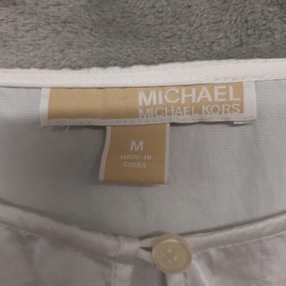 Michael Kors Womens White Boho Chic Tunic Top Size M - Picture 2 of 6
